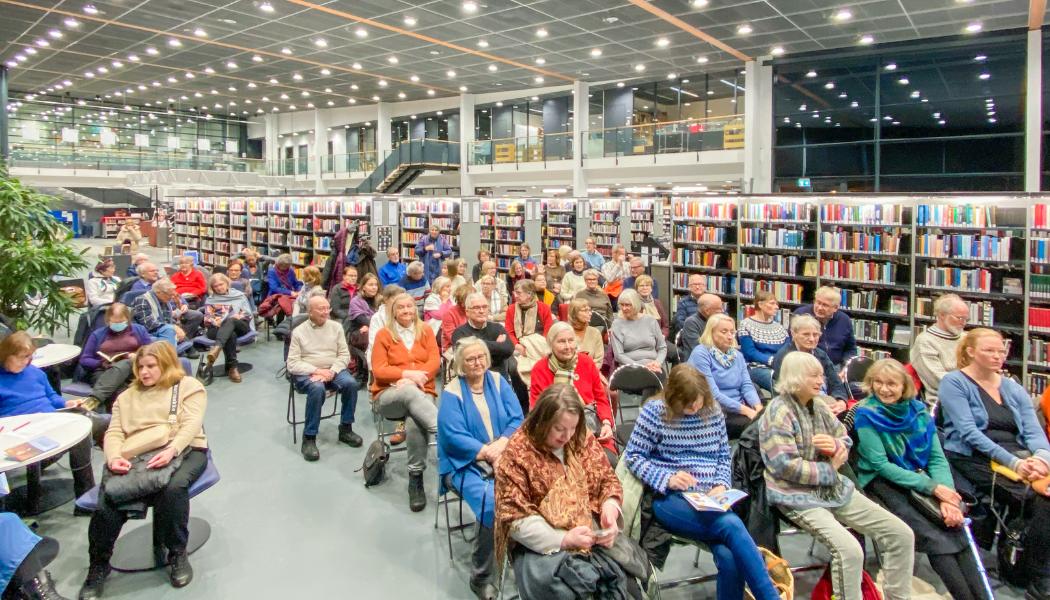 Från läsningen på biblioteket i Borgå den 11 januari 2024